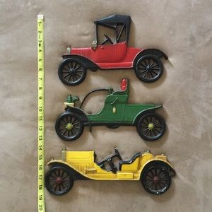 Vintage antique car metal wall art